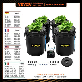 Hydroponics Deep Water Culture DWC Hydroponic System 5 Gallon 4 / 5 / 8 Buckets Hydroponic Systems, Parts & Accessories