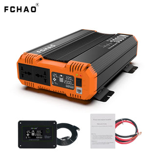 FCHAO Pure Sine Wave Inverter 12V 24V 48V To 220V 230V LCD Display Auto Accessories Power Converter For Home Camping  And RV