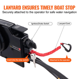 Boat Throttle Control Side Mounted Outboard Remote Box for Mercury PT 4Stroke Marine Power Trim Switch Harness Lanyard