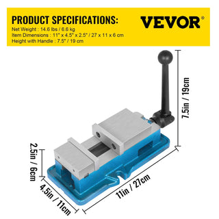 Bench Vise 3/4/5" CNC Lock Down High Precision Vise Clamp With Adjustable Handle for Finishing Milling Drilling Machines