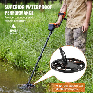 Metal Detector for Adults & Kids with LCD Display 7 Modes DSP Chip Higher Accuracy Gold Detector 10'' Detection Depth