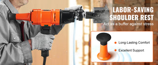 Diamond Core Drilling Machine  4in Handheld Wet Concrete Core Drill Rig  1100-2400RPM Two Speed 1-1/4" Thread