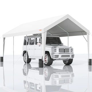 Carport 10x20ft Heavy Duty Car Canopy Garage with 8 Reinforced Poles and 4 Weight Bags UV Resistant Waterproof Tarp