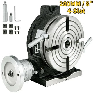 Vertical & Horizontal Rotary Table 100MM 150MM 200MM HV4 HV6 HV8 Working Table Tilting 360° for Milling Drilling Machine