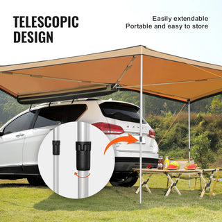 Vehicle Awning  Retractable Car Side Awning Car Awning with Waterproof Storage Bag  Suitable for Truck SUV Van Campers