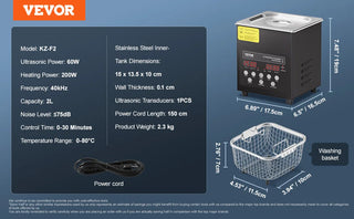 Ultrasonic Cleaner  Digital Ultrasonic Cleaning Machine with Upgraded Degassing   Model  Industrial Ultrasound Cleaner