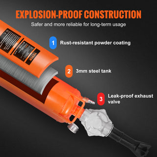 8L Air Tire Bead Blaster 120 PSI Handheld Bead Bazooka Upgraded Portable Tire Inflator Tool for Tractor Truck ATV Car