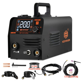 HZXVOGEN 3 in1 MIG/TIG/MMA Semi-Automatic Welding Machine HVM200 Inverter Welder Synergy Tool Non Gas For Gasless Iron Soldering