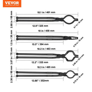 Forged Pliers Blacksmith Tongs 18''V-Bit Bolt Tongs Wolf Jaw Tongs ZV-Bit Tongs and Gripping Tongs Carbon Steel Forge Tong