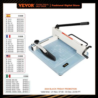 12/17 Inch Manual Paper Cutter Guillotine Trimmer Heavy Duty 300-500 Sheets Shredder for Factory School Office Accessories