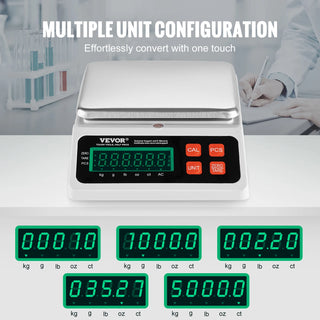 10kg x 0.1g Digital Counting Scale Electronic Laboratory Balance with LED Screen Table Top Scale for Industrial Weighing