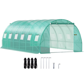 Walk-in Tunnel Greenhouse Galvanized Frame & Waterproof Cover 15x7x7/10x7x7/20x10x7/12x7x7 ft Greenhouses & Cold Frames