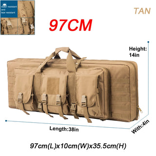 32 38 42 inch Double Rifle Case Bag Tactical Weapon Gun Case Rifle & Pistol Bag Long Gun Bag for Hunting Range Sports Transport