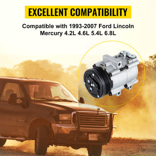 Universal Air Conditioner AC Compressor for 93-07 Ford Lincoln Mercury Thunderbird F150 4.2L 4.6L 5.4L 6.8L FS10