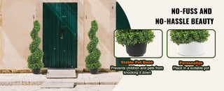 1/2pcs Artificial Boxwood Tower Topiary Spiral Artificial Plant 24/36/48in high Decorative Plants Green Plastic PE Tree