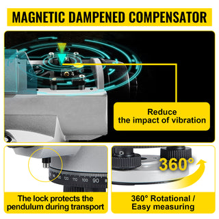 Automatic Optical Level 24X & 26X 40 mm Aperture Auto Level Kit with Magnetic Dampened Compensator and Transport Lock