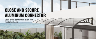 Window Door Awning Canopy Easy Installation Sun Shade UPF50+ Sunshade Sheet Front Door Overhang Awning for Sun Shutter