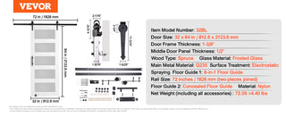 Barn Door and Hardware Kit Wood and Glass Sliding Barn Door Smoothly and Quietly Barn Door Kit 8in1 Floor Gide