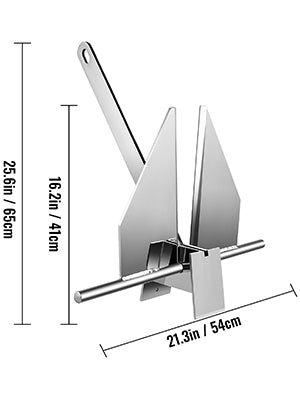 13 LB / 6 KG Boat Fluke Anchor Kit Fit for Smaller 20-32 FT Boats with 98 FT Nylon Rope Chain 2 PCS Shackles and Swivels