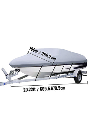 14-28 FT Boat Cover Waterproof 3 Layer Oxford Fabric All-Season Protection With Storage Bag and 5Pcs Adjustable Straps