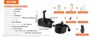 Boat Throttle Control Side Mounted Outboard Remote Box for Mercury PT 4Stroke Marine Power Trim Switch Harness Lanyard