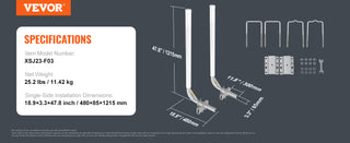 Boat Trailer Guide 2PCS Rustproof Galvanized Steel Trailer Guide ons Trailer Guides with PVC Pipes for Boat