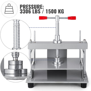 Manual Paper Press Machine 12x8.6 inch for A4 Papers 10cm Thickness Steel Frame Paper Press Machine Papermaking Book Press