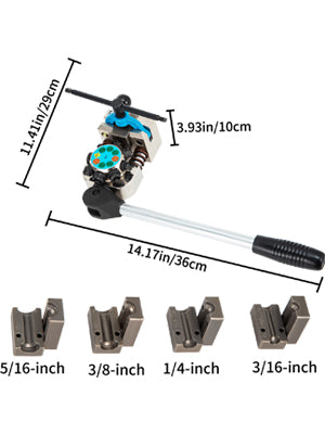 Brake Line Flaring Tool 45° Double Flares for 3/16" 1/4" 5/16" and 3/8" Tube Size Suitable for Soft Metal of Copper Lines