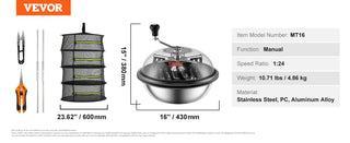 Leaf Bowl Trimmer 16",19",24" Trimmer Bowl Manual Bud Trimmer with Stainless-Steel Blades for Twisted Spin Cut Clear Dome