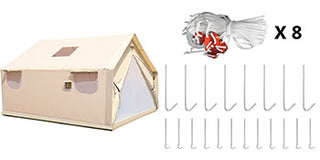 Canvas Wall Tent with PVC Storm Flap Large Canvas Wall Tent Waterproof Camping Canvas Tents With Stove Camping Steel Pipe