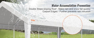 Carport 10x20ft Heavy Duty Car Canopy Garage with 8 Reinforced Poles and 4 Weight Bags UV Resistant Waterproof Tarp