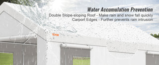 Carport 10x20ft/12x20ft Heavy Duty Car Canopy Waterproof Garage with Roll-up Ventilated Windows & Removable Sidewalls