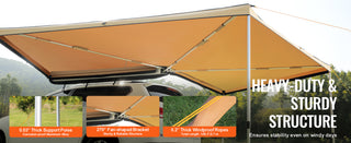 Vehicle Awning  Retractable Car Side Awning Car Awning with Waterproof Storage Bag  Suitable for Truck SUV Van Campers