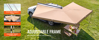 Vehicle Awning  Retractable Car Side Awning Car Awning with Waterproof Storage Bag  Suitable for Truck SUV Van Campers