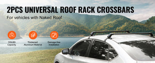 155LBS Roof Rack Crossbar Adjustable Aliuminum Roof Rail Crossbar Retractable Baggage Luggage Carrier Top Roof Crossbar