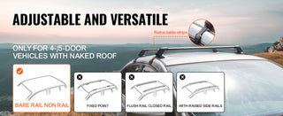 Universal 41.3" Aluminum Roof Rack Crossbars Fit Roof without Side Rail 155 lbs Load Capacity for SUVs Sedans and Vans