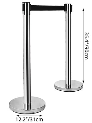 Crowd Control Stanchions 6-Pack with 3PCS 6.6 ft Retractable Belt Stanchion Posts Queue Pole for Crowd Control Barriers