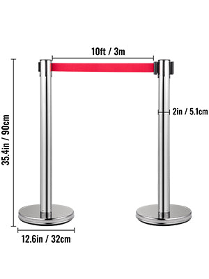 4-6Pcs Queue Security Posts Crowd Control Stanchion Barriers Stand Crowd Barrier With Adjustable Belt for Party Exhibition