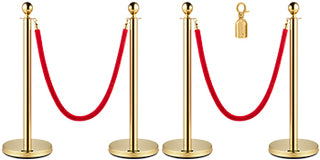 Crowd Control Stanchion Set Queue Red Velvet Rope Crowd Control Line Barriers Stable Gold Stanchion Set for Party Supplies