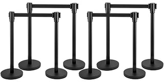 4-6Pcs Queue Security Posts Crowd Control Stanchion Barriers Stand Crowd Barrier With Adjustable Belt for Party Exhibition