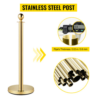 Crowd Control Stanchion Set Queue Red Velvet Rope Crowd Control Line Barriers Stable Gold Stanchion Set for Party Supplies