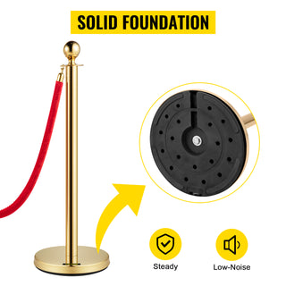 Crowd Control Stanchion Set Queue Red Velvet Rope Crowd Control Line Barriers Stable Gold Stanchion Set for Party Supplies