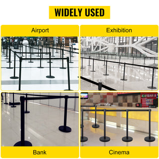 4-6Pcs Queue Security Posts Crowd Control Stanchion Barriers Stand Crowd Barrier With Adjustable Belt for Party Exhibition