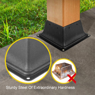 5/10/20PCS Decking Post Base Cover Steel 4x4" Post With Screws Expansion Pipes Porch Handrail Railing Support Trim Anchor