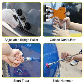 Paintless Dent Removal Rods Stainless Steel Rods Car Dent Repair Kit Glue Puller Kit for Auto Dent Removal Door Dings