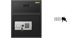 Electronic Safe Deposit Box With Drop Slot Secret Hidden Piggy Bank Security Digital Access Two Keys for Store Money Guns