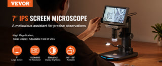 7" HDMI LCD Digital Microscope for Adults Soldering Electron Microscope 1200X with IPS Screen USB Coin Microscope PC View