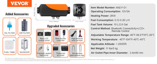 2/5/8KW Car Heater Diesel Air Heater 12V With Silencer Remote Control Truck Boat Bus RV Trailer Air Diesel Parking Heater