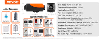 2/5/8KW Car Heater Diesel Air Heater 12V With Silencer Remote Control Truck Boat Bus RV Trailer Air Diesel Parking Heater