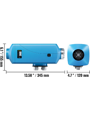 Diesel Heater 12V Muffler 2KW Diesel Air Heater, 5L Tank  with Blue LCD Switch & Remote Control for Bus Boat and Trailer